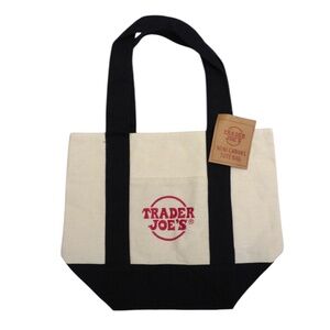 TRADER JOES Mini Canvas Tote Bag Limited Edition! Christmas 2025 Dark Blue NWT